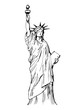 Hand drawn Liberty statue - vector