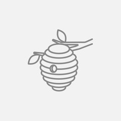 Poster - Bee hive line icon.