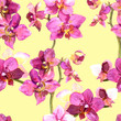 Pretty tiled template with spring floral design in purple orchids 