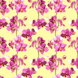 Yellow pattern with floral design in orchids flowers 