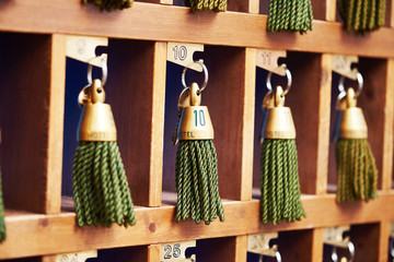 Wall Mural - hotel keys at reception desk counter