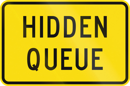 New Zealand road sign - Hidden queue ahead