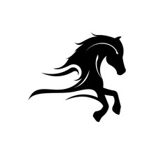 Elegant Horse Run Silhouette Logo 