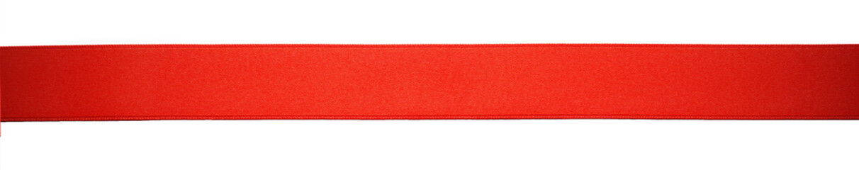 one red horizontal ribbon, isolated on white