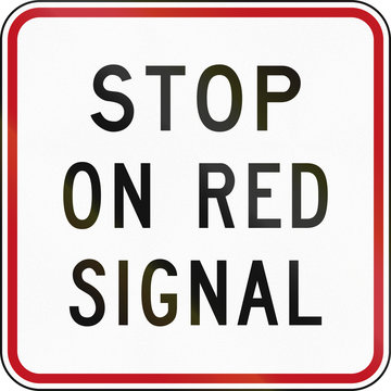 New Zealand road sign RG-30 - Stop on red signal