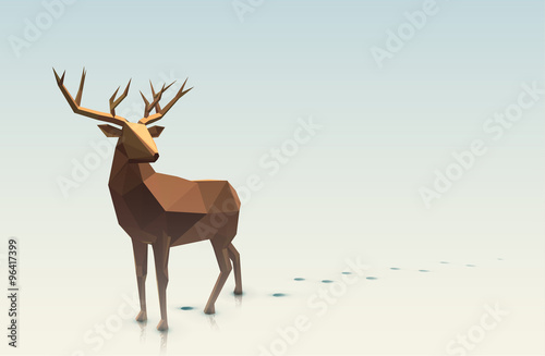 Polygonal Stag Illustration Poster Mural XXL