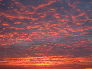 Colorful sunset with clouds