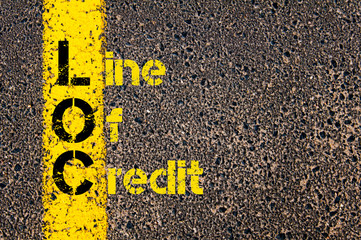 Wall Mural - Business Acronym LOC as Line Of Credit