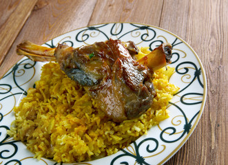 Canvas Print - Indian-spiced leg of lamb