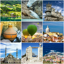 European Landmarks, Travel Collage