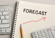 concept of forecast, with calculator and desk background