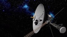 Voyager Space Probe On Starry Background.