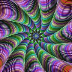 Poster - Multicolor striped fractal tentacles