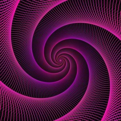 Poster - purple string spiral fractal design