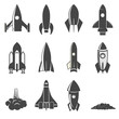 Set of the vector rockets.
