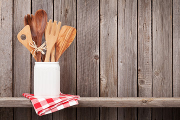 Poster - Kitchen cooking utensils on shelf