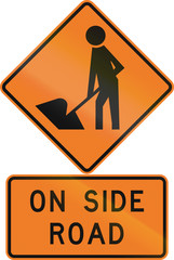 Fototapete - Road sign assembly in New Zealand - On side road