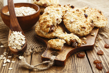 Homemade cookies  with raisins