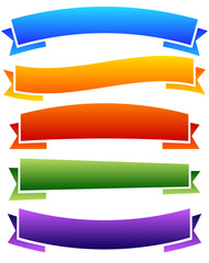 Poster - Set of colorful, blank banner, ribbon backgrounds.