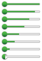 Wall Mural - Set of horizontal thermometer-like progress, loading bars.