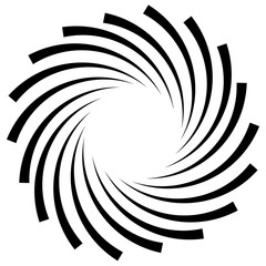 Poster - Spiral, vortex, swirl or twirl abstract monochrome graphic. Vect