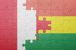 © luzitanija - puzzle with the national flag of bolivia and peru