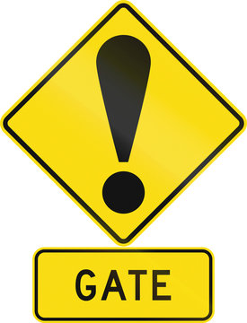 Road sign assembly in New Zealand - Gate
