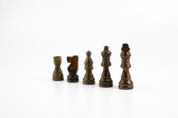 Chess pawns on a white background