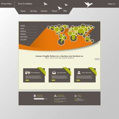 Wall Mural - flat colorful website template design