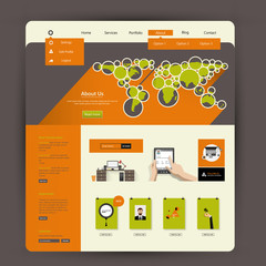 Wall Mural - flat colorful website template design