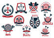 Darts game sporting club icons