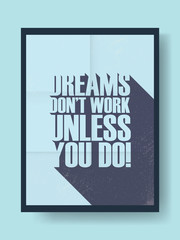 Wall Mural - Business motivational poster on vintage vector background. Long shadow typography message