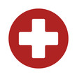 First aid medical sign flat icon for app and website