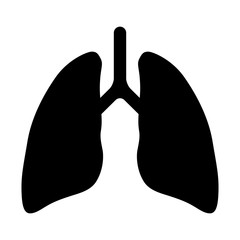 Human lung flat icon for app and website
