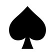 Playing card spade suit flat icon for apps and websites