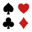 Playing card spade, heart, club, diamond suit flat icon for apps and websites