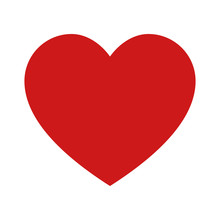 Heart, Love, Romance Or Valentine's Day Red Vector Icon For Apps And Websites