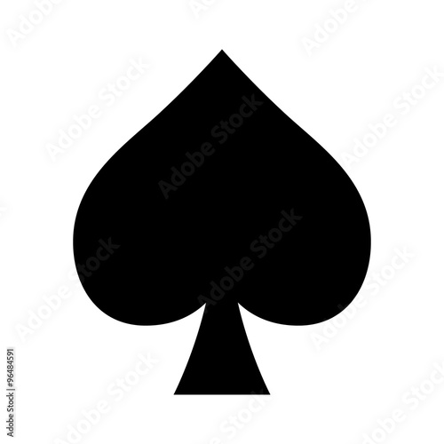Cuadros en Lienzo Playing card spade suit flat icon for apps and websites