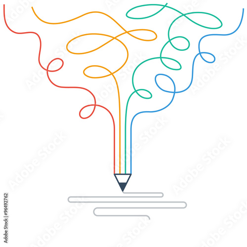 Cuadros en Lienzo Graphic design studio symbol. Creative writing. Storytelling.