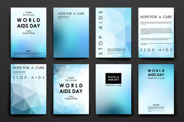 Set of brochure, poster design templates in World AIDS Day style