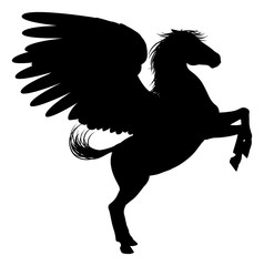 Silhouette Pegasus on Two Legs