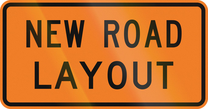 New Zealand road sign - New road layout ahead