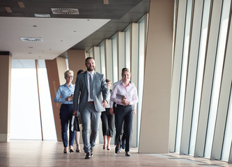 Wall Mural - business people group walking