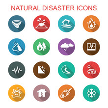 Natural Disaster Long Shadow Icons