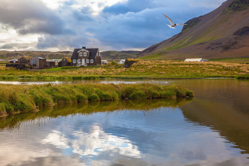 Canvas Print -  Sunset in the fishing village