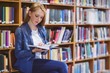 © WavebreakmediaMicro - Pretty student sitting on chair reading book in library