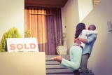 Fototapeta  - Happy african american couple after buying new house 