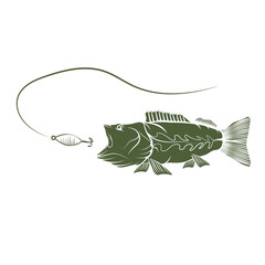 bass and lure vector design template