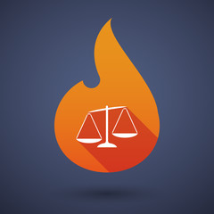 Canvas Print - Long shadow vector flame icon with  an unbalanced weight scale