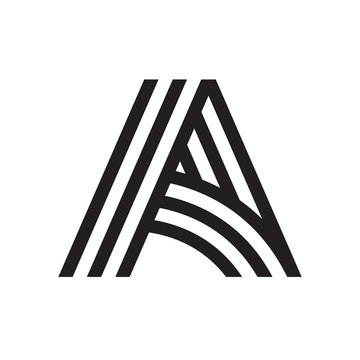 Letter A formed by parallel lines.